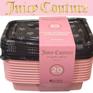 Juicy Couture Home Crown Logo Food Storage Containers 20-PC Set